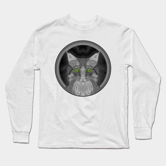 Grey cat Long Sleeve T-Shirt by arxitrav